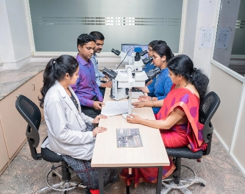 Research Microscope with Pentahead attachment