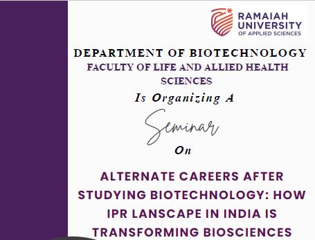 Guest Lecture on 'Alternate Careers after Biotechnology'