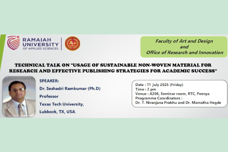 Technical Talk on “Usage of Sustainable Non-woven Material for Research and Effective Publishing Strategies for Academic Success”