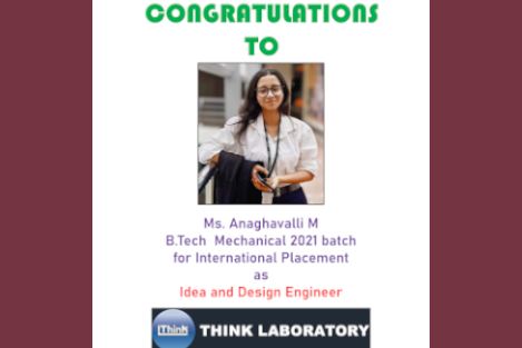 RUAS Talent Goes Global: Ms. Anaghavalli M Lands International Role