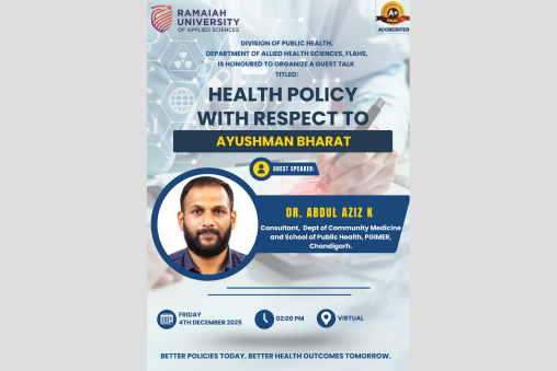 Guest Lecture on “ Health Policy with Respect to Ayushman Bharat”