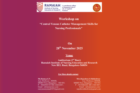 Workshop on “Central Venous Catheter Management Skill for Nursing Professionals”