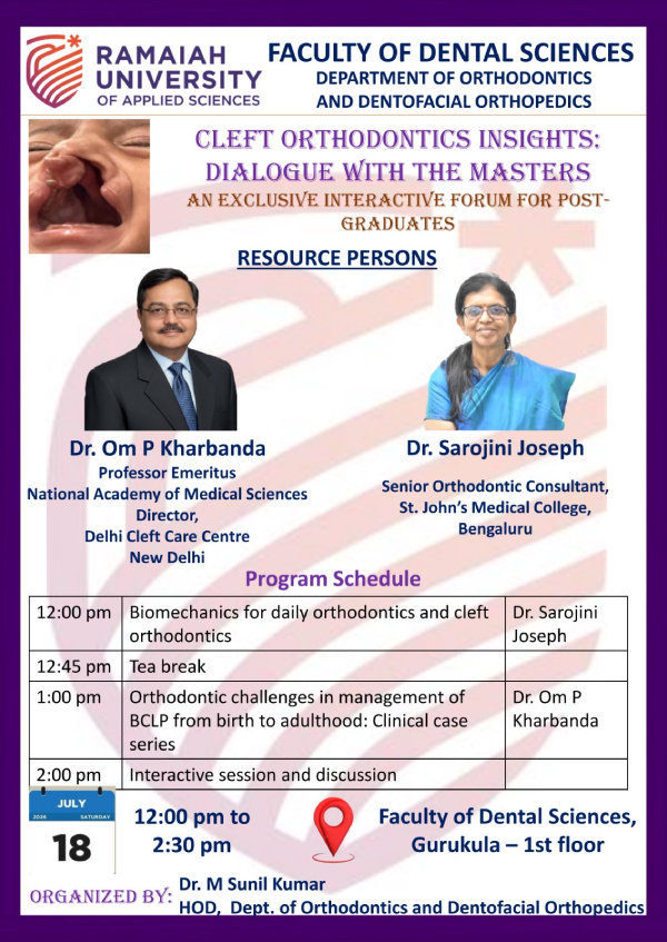 Cleft Orthodontics Insights: Dialogue with the Masters – An Exclusive Interactive Forum for Postgraduate