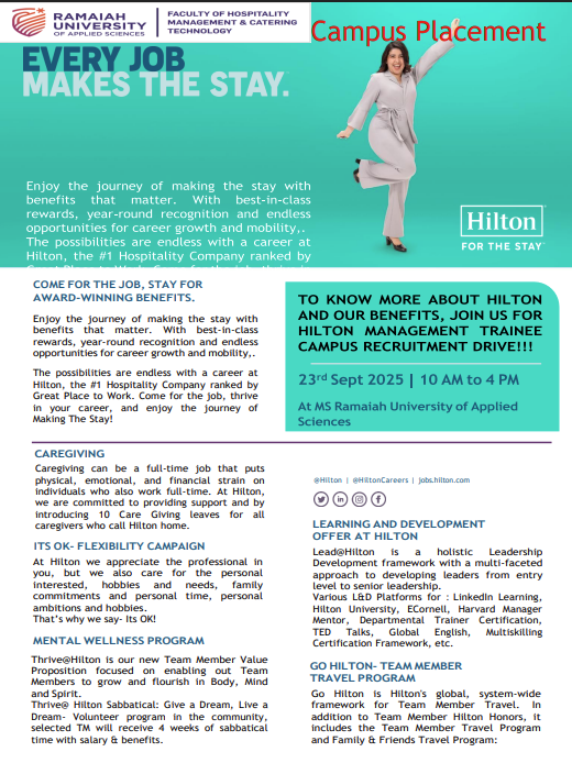 Hilton Management Trainee Campus Recruitment Drive-2025