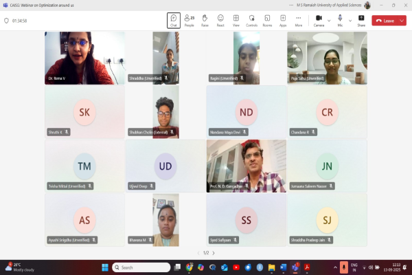 Webinar on “Optimization around Us”  