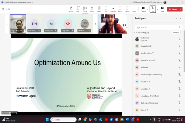 Webinar on “Optimization around Us”  