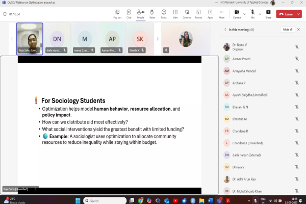 Webinar on “Optimization around Us”  