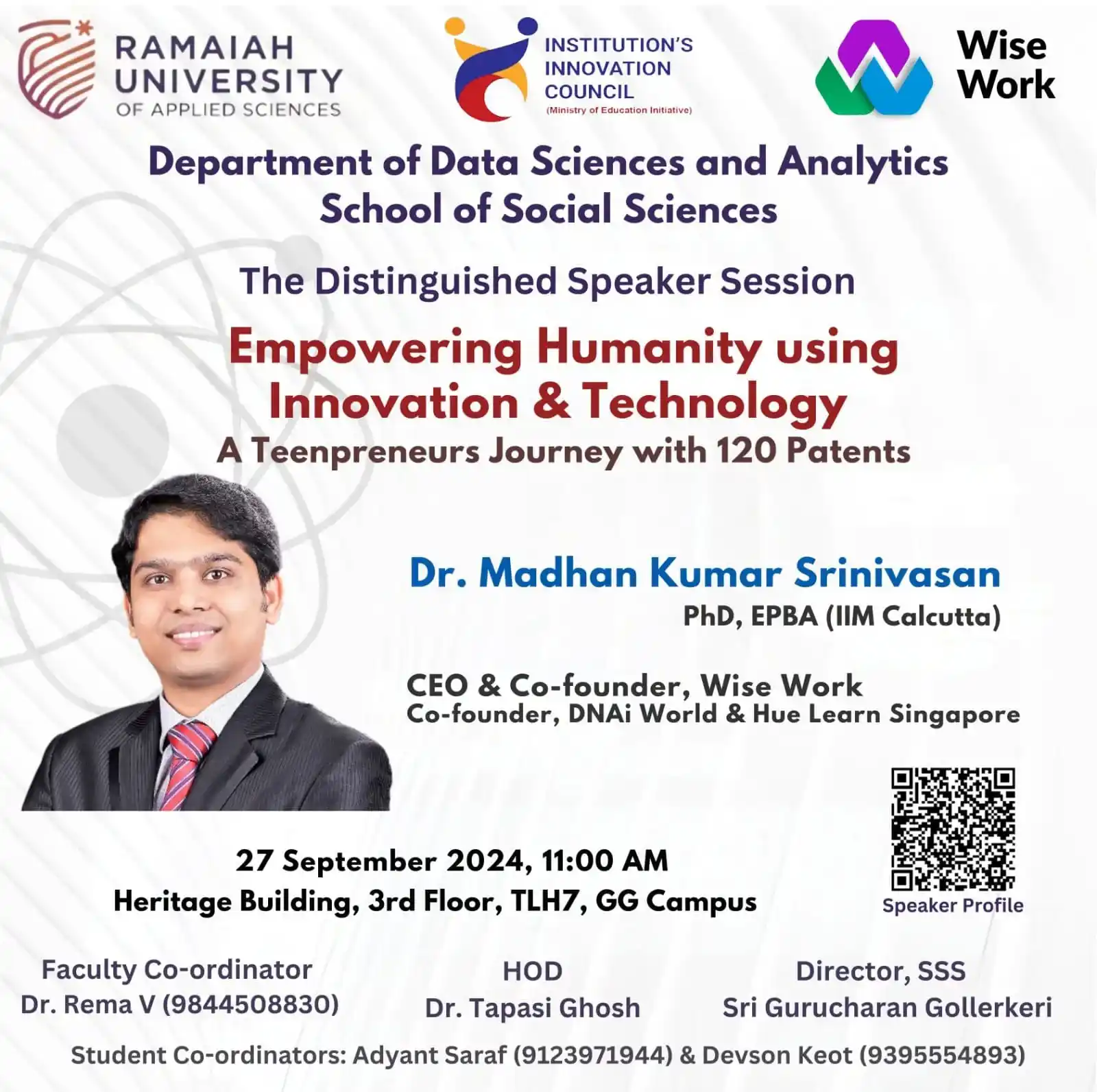 Poster of session on Empowering Humanity using Innovation & Technology
