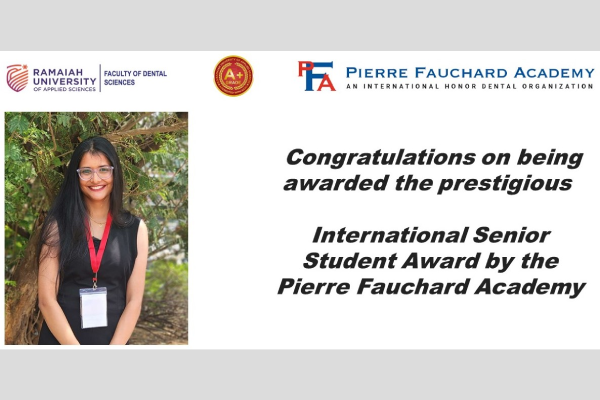 Faculty of Dental Sciences Honored with International Pierre Fauchard Student Award